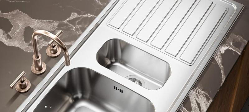 Fregadero doble de superficie Banka Centurio 20 de acero inoxidable 80x50cm 1208970026