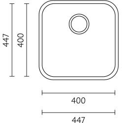 Fregadero de acero inoxidable Banka IB4040 40 x 40 cm Empotrado 1208970039