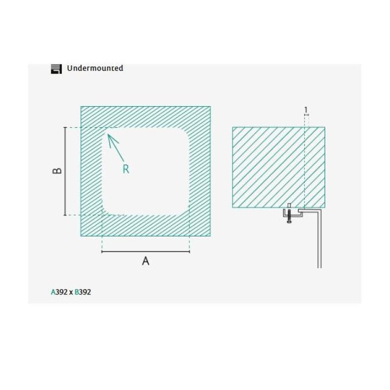 Fregadero de acero inoxidable Banka IB4040 40 x 40 cm Empotrado 1208970039