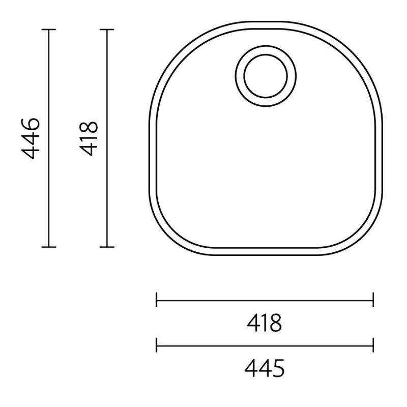 Banka Denver Fregadero de acero inoxidable 41 x 41 cm Bajo encimera 1208970049