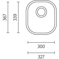 Fregadero de acero inoxidable Banka Denver 300 x 339 mm bajo encimera 1208970065