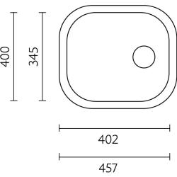 Fregadero de acero inoxidable Banka Boston 402 x 345 mm Integrado 1208970070