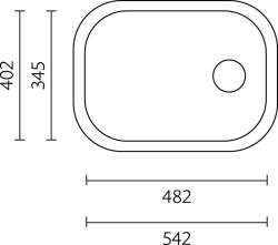 Fregadero de acero inoxidable Banka Boston 482 x 345 mm bajo encimera 1208970072