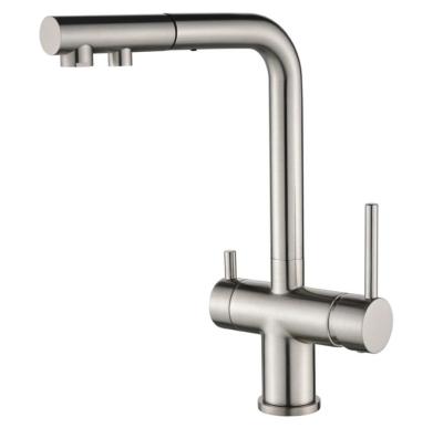 Ausmann Ellington Grifo de Cocina de 3 Vías con Caño Extraíble y Agua Filtrada – Acero Inoxidable - 1208970082