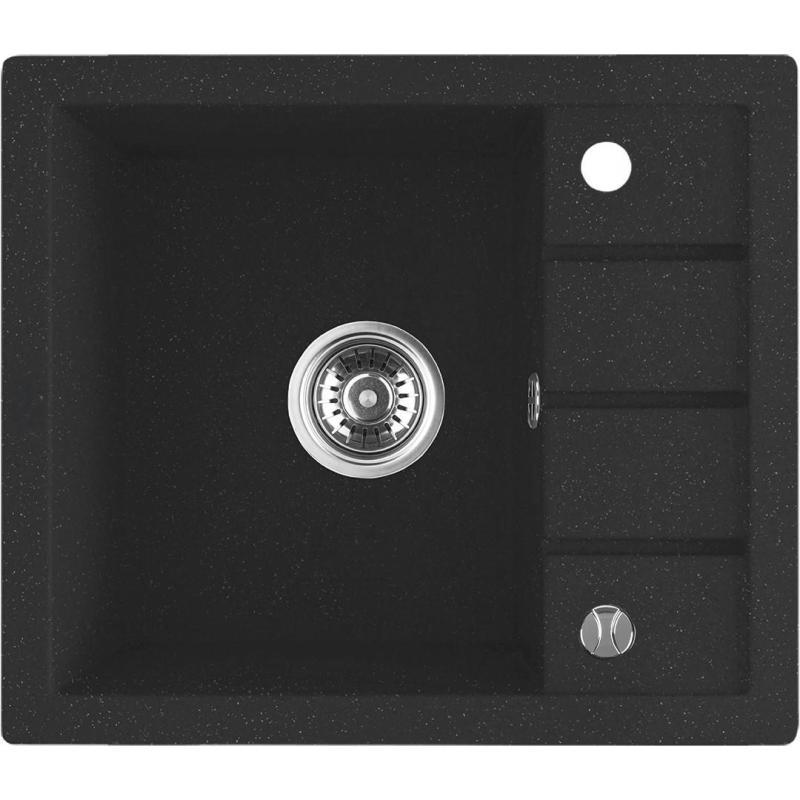 Aquadesign Somerset Fregadero de Encimera de Granito Antracita con Pequeña Zona de Escurrido 570 x 495 mm 1208970084