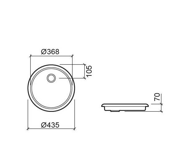 Ausmann Ceramic Glade - Lavabo Redondo de Cerámica Blanca Superficial 1208970093