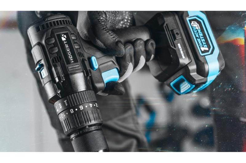 Högert Taladro percutor inalámbrico de 18V para ladrillo, piedra, madera, metal.