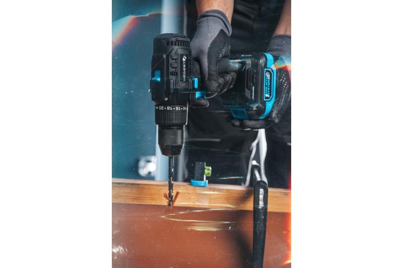 Högert atornillador inalámbrico sin escobillas de 18V para madera y metal.