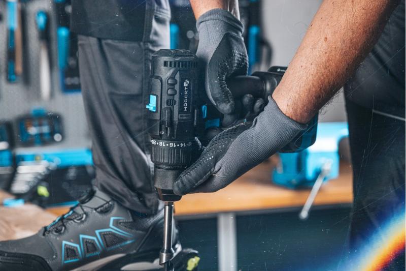 Högert taladro percutor inalámbrico sin escobillas de 18V para ladrillo, piedra, madera, metal y plástico.