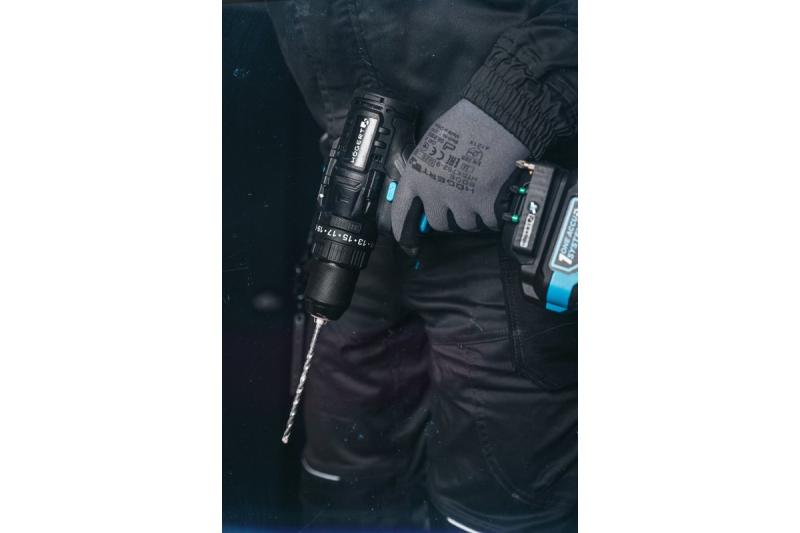 Högert potente taladro percutor a batería, sin escobillas, 18V