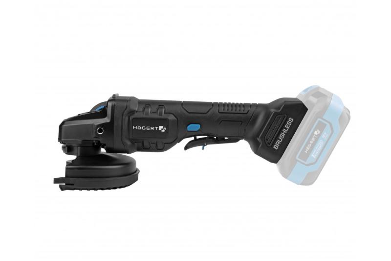HÖGERT Amoladora angular inalámbrica con interruptor de paleta, 125MM, 18V - sin batería.