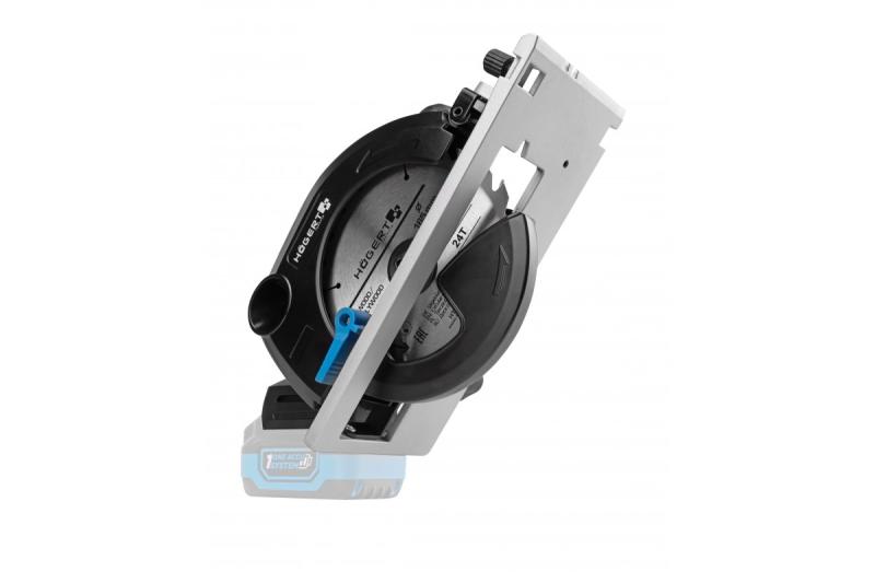 HÖGERT sierra circular a batería, 18V, sin batería, conexión para aspiradora.