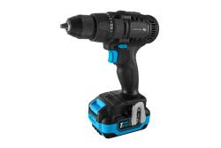 HÖGERT taladro inalámbrico 18V, set con batería, cargador, soporte para puntas, almacén de brocas.