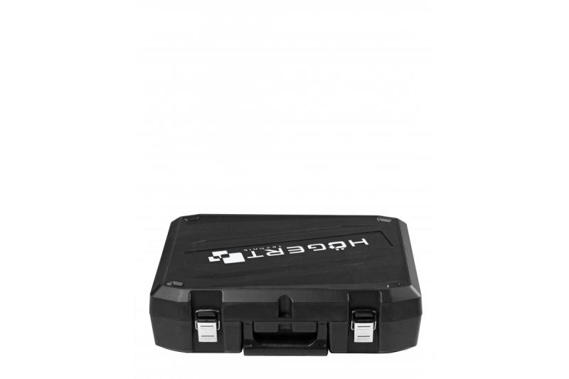 HÖGERT taladro inalámbrico 18V, set con batería, cargador, soporte para puntas, almacén de brocas.