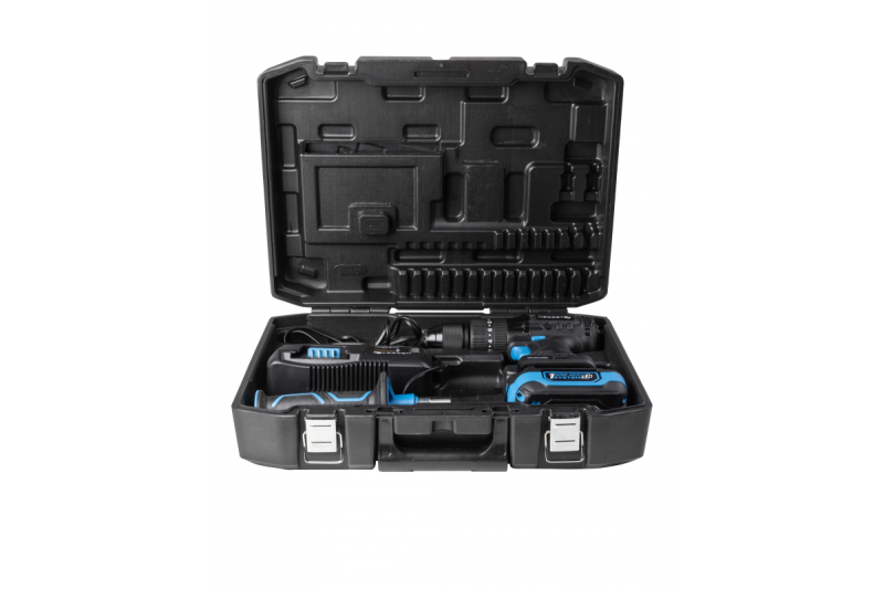 HÖGERT taladro percutor inalámbrico, 18V para ladrillo, piedra, madera, metal y plástico.