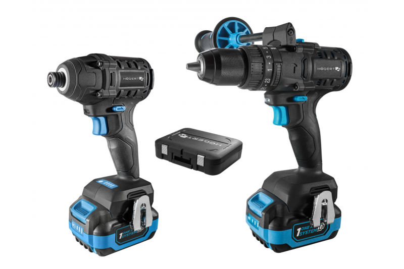HÖGERT juego de llaves de impacto a batería 200 Nm 18V con motor sin escobillas.