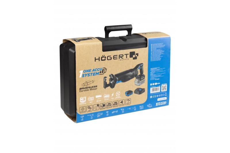 HÖGERT set de sierra recíproca a batería, 18V, sin escobillas, batería, cargador, accesorios