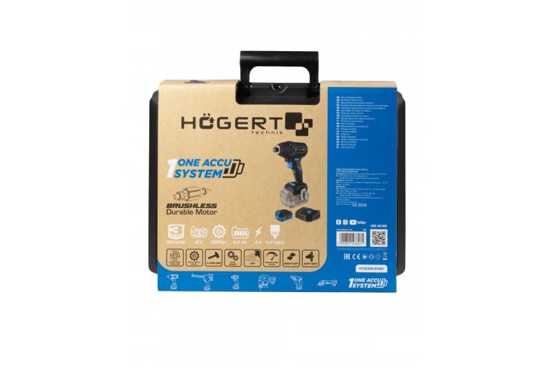 HÖGERT Plancha inalámbrica sin escobillas 18V, conjunto con batería, cargador y accesorios