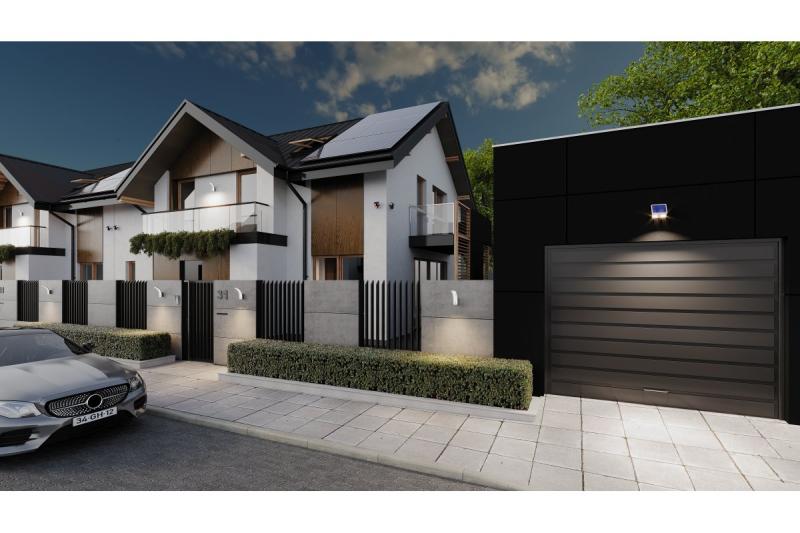 Luz de inundación solar con sensor de movimiento y crepúsculo GUARDOS, LED, 300lm, 6400K, 1200mAh, IP65, cámara simulada