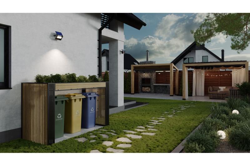 Luz de inundación solar LUMOS II, LED, 3000lm, 6400K, 2x2600mAh reemplazable, IP65, negro