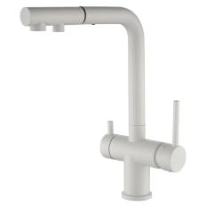 Ausmann Ellington Grifo de Cocina de 3 Vías con Caño Extraíble y Agua Filtrada – Blanco - 1208970496