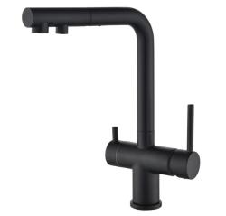 Ausmann Ellington Grifo de Cocina de 3 Vías con Caño Extraíble y Agua Filtrada – Negro - 1208970497