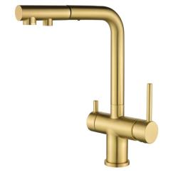 Ausmann Ellington Grifo de Cocina de 3 Vías con Caño Extraíble y Agua Filtrada – Oro- 1208970498