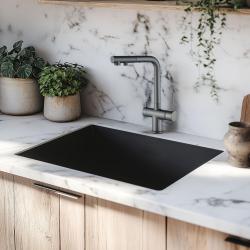 Ausmann Ellington 3-Vías Grifo de Cocina con Caño Extraíble y Agua Filtrada – Metal de Pistola – 1208970499