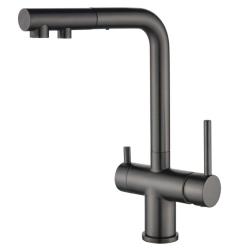 Ausmann Ellington 3-Vías Grifo de Cocina con Caño Extraíble y Agua Filtrada – Metal de Pistola – 1208970499