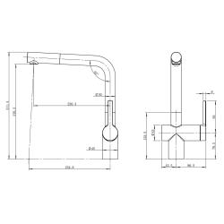 CARESSI grifo de cocina monomando PVD cobre con caño extraíble CA1108COU ECO.