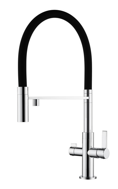 Ausmann Claridge Grifo de Cocina de 3 Vías con Caño Flexible y Agua Filtrada – Acero Inoxidable - 1208970505
