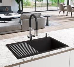 Ausmann Claridge Grifo de Cocina de 3 Vías con Caño Flexible y Agua Filtrada – Negro - 1208970506