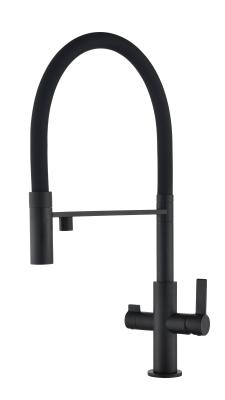 Ausmann Claridge Grifo de Cocina de 3 Vías con Caño Flexible y Agua Filtrada – Negro - 1208970506