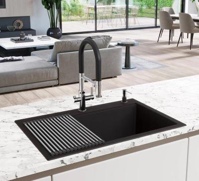 Ausmann Claridge Grifo de Cocina de 3 Vías con Caño Flexible y Agua Filtrada – Negro - 1208970506