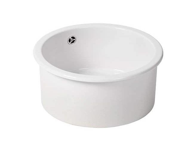 Ausmann Ceramic Ember Lavabo Redondo de Cerámica Blanco para Montaje Superior e Inferior 1208970512