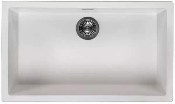 Lavabo Blanco Grande 70x40 cm para Montaje Inferior, Superior y a Ras con Tapón de Metal Gun 1208970520.