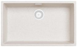 Fregadero Grande de Arena Blanca 70x40 cm para Montaje Inferior, Superior y a Ras con Tapón Blanco 1208970526.