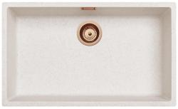 Lavabo grande de arena blanca 70x40 cm para instalación inferior, superior y al ras con tapón de cobre 1208970528.