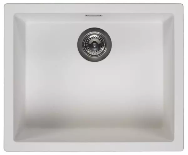 Lavabo Blanco 50x40 cm para Montaje Bajo, Sobre y Al Ras con Tapón de Metal de Arma 1208970529.