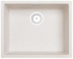 Lavabo de Arena Blanca Crema 50x40 cm para Montaje Inferior, Superior y a Ras con Tapón Blanco 1208970546
