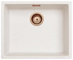 Lavabo de Arena Blanco Crema 50x40 cm para Montaje Bajo, Sobre y Al Ras con Tapón de Cobre 1208970548.