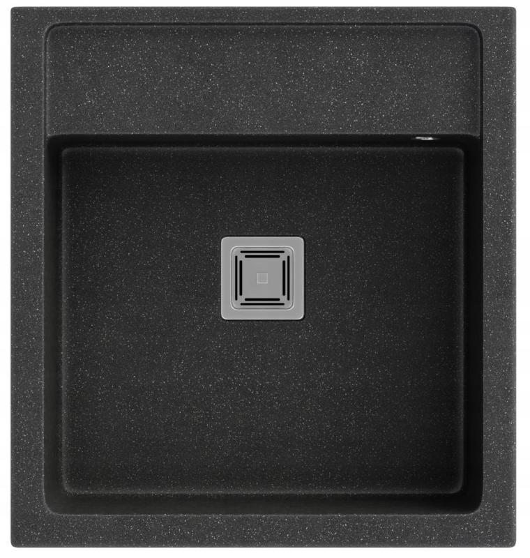 Graniteland Arno Granito Aspecto de Piedra Azul Fregadero de sobreponer 582x620mm con Tapón Cuadrado de Acero Inoxidable 1208970600.