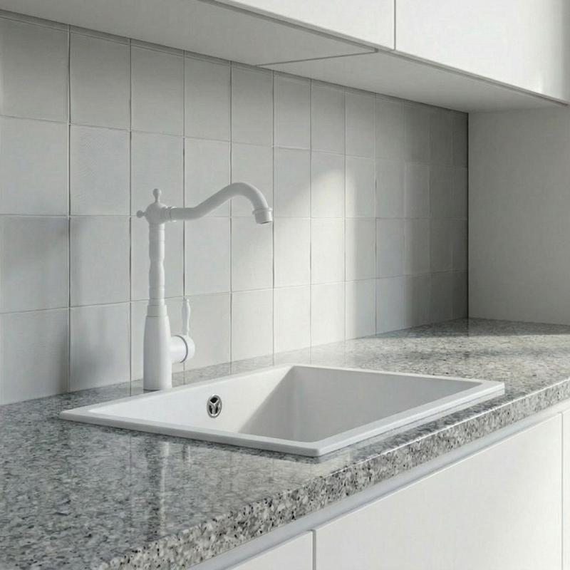 Graniteland Verve grifo de cocina clásico y nostálgico blanco 1208970653