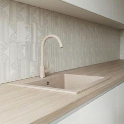 Grifo de cocina Graniteland Veritas Beige arena con caño giratorio 1208970679.