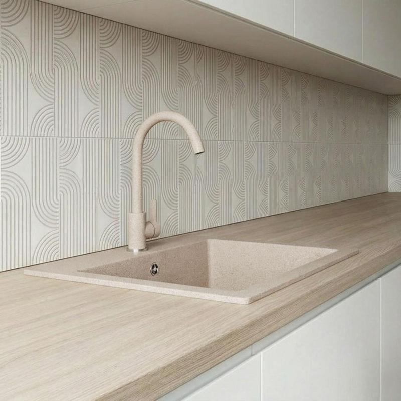 Grifo de cocina Graniteland Veritas Beige arena con caño giratorio 1208970679.