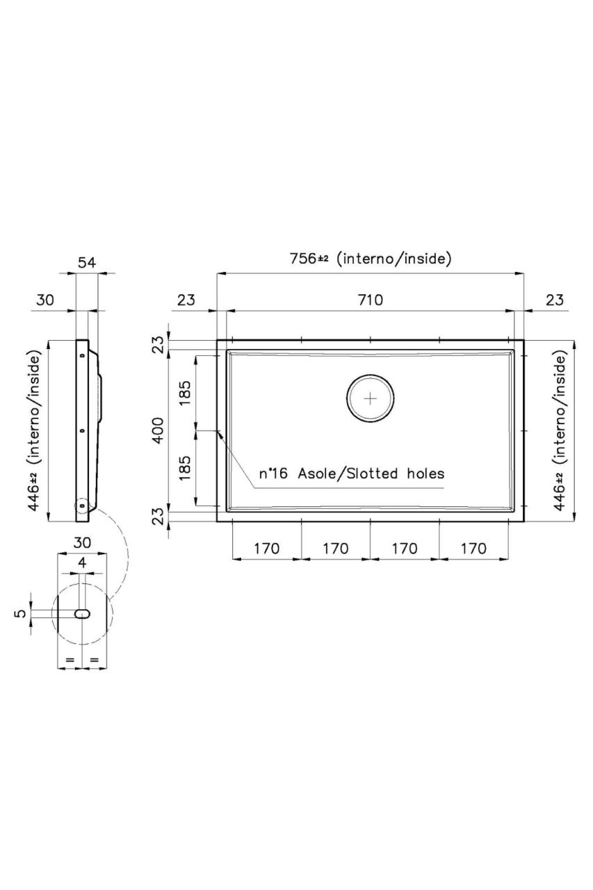 Foster Phantom Base Placa Inferior de Acero Inoxidable Fregadero de Encimera 71x40cm para Integración en Cerámica, Piedra Natural y Superficie Sólida, Espesor 20mm 1208970694.