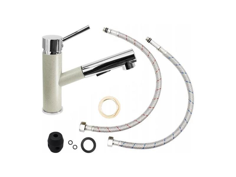 Grifo de cocina Graniteland Ceres Beige arena con salida extraíble y ducha de mano de doble función 1208970708