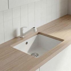 Grifo de cocina Graniteland Rhea blanco con caño extraíble y ducha de mano de doble función 1208970714.