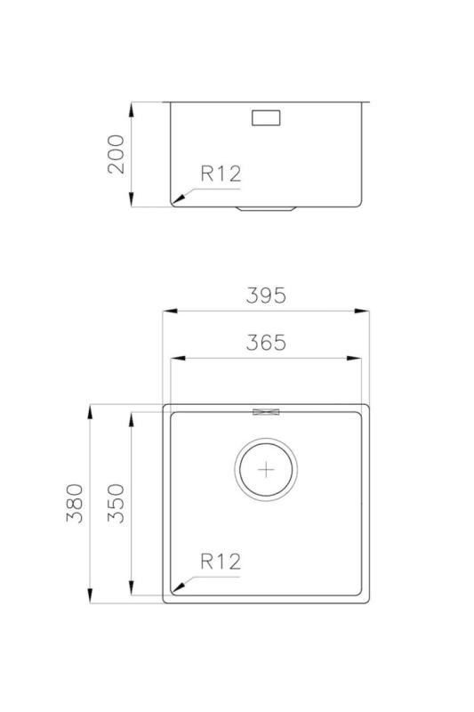 Foster L35 Especial Fregadero de 35 cm de largo de acero inoxidable 365 x 350 mm Bajo encimera 1208970722