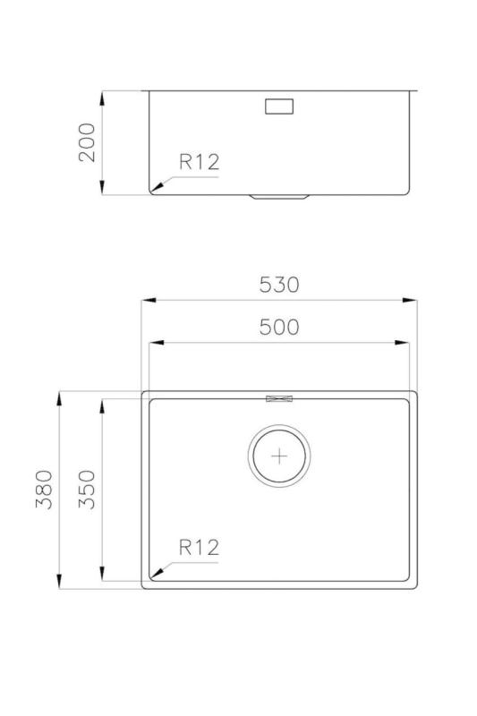 Foster L35 Especial Fregadero de Acero Inoxidable de 35 cm de Largo 50 x 35 cm Montaje Bajo Encimera 1208970723